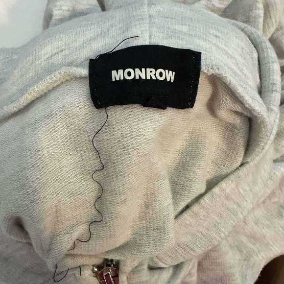 Monrow Heather Gray zip up Hoodie - Picture 4 of 6